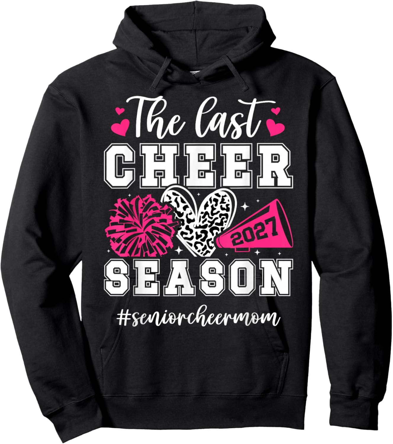 Proud Cheer Senior Mom of A Senior Cheerleader Mom 2027 Hoodie - Hoodie | Black