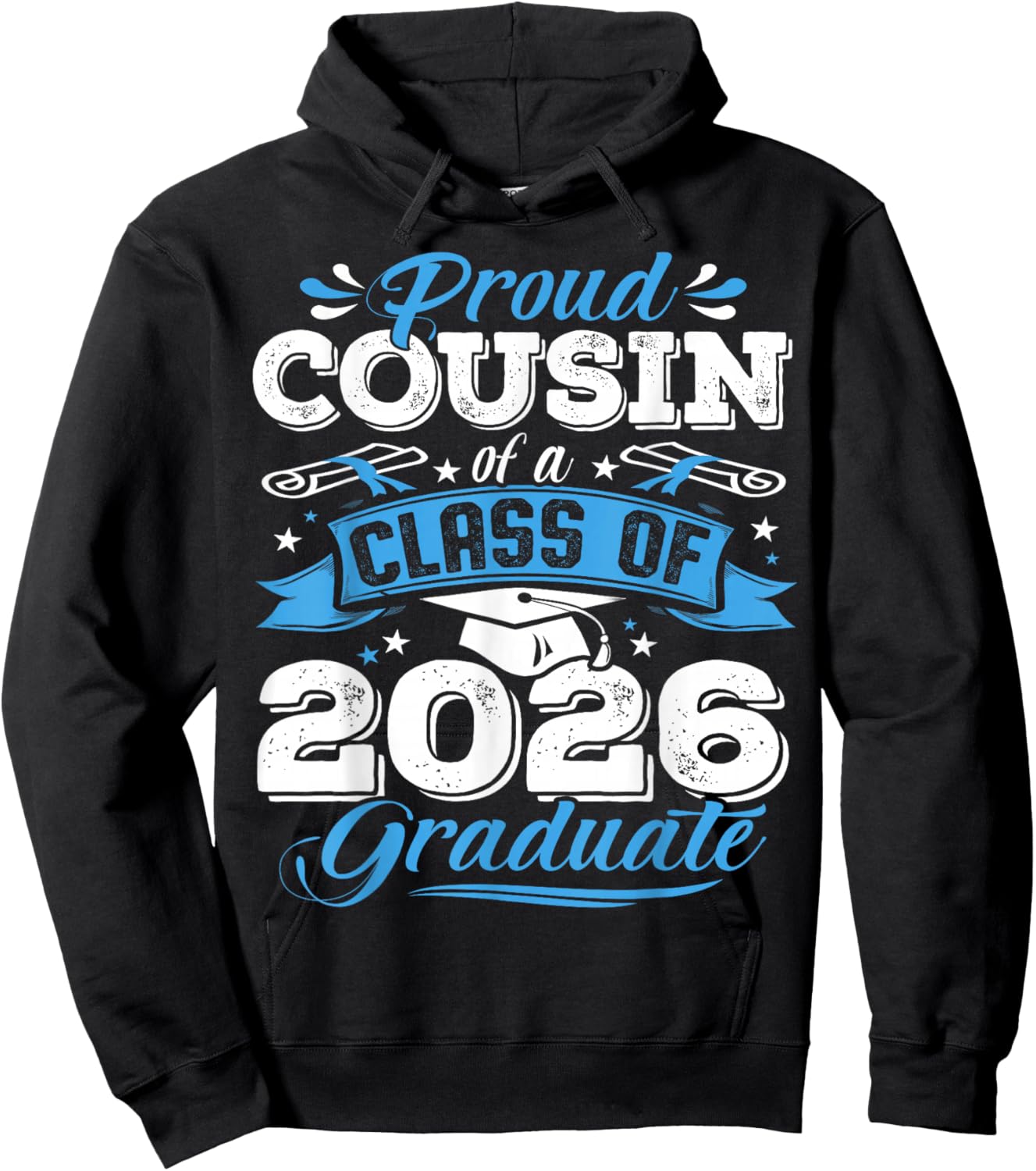 Proud Cousin of a Class of 2026 Graduate Senior Graduation Hoodie - Hoodie | Black
