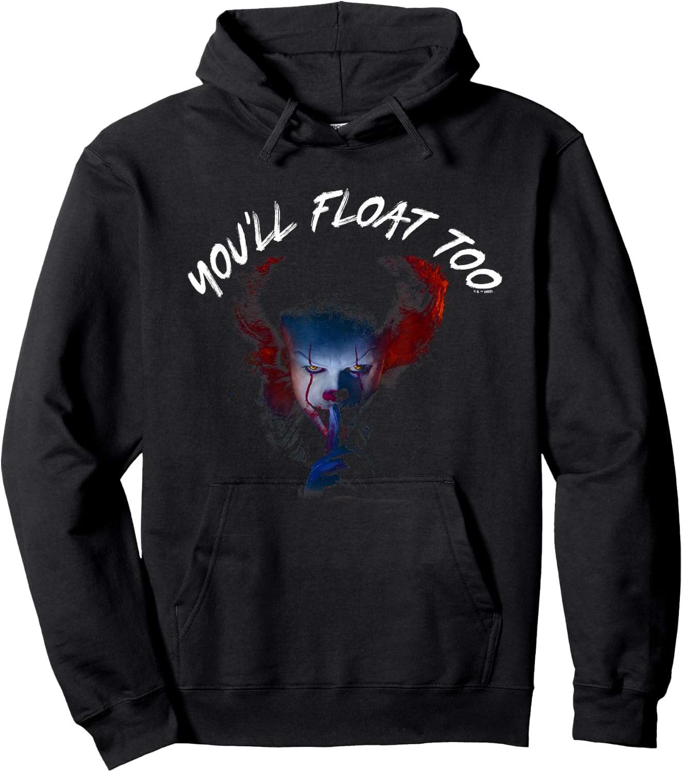It You'll Float Too Shh Pennywise Big Face Big Chest Logo Hoodie - Hoodie | Black