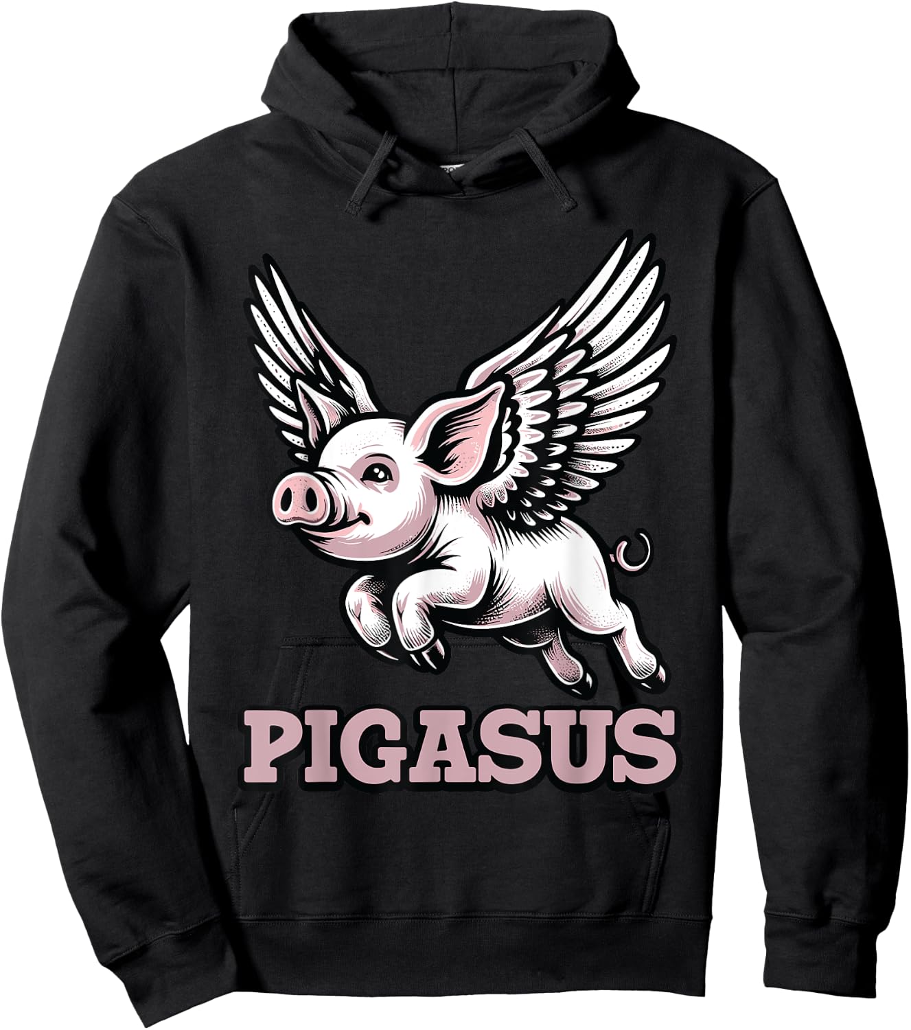 Pigasus Flying Pig Animal Mythical Pig Lover Hoodie - Hoodie | Black