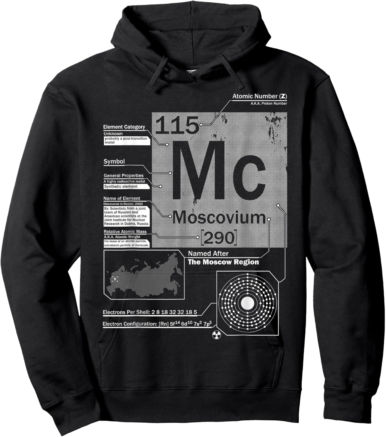 Moscovium (Mc) Element 115 | Science Chemistry Hoodie - Hoodie | Black