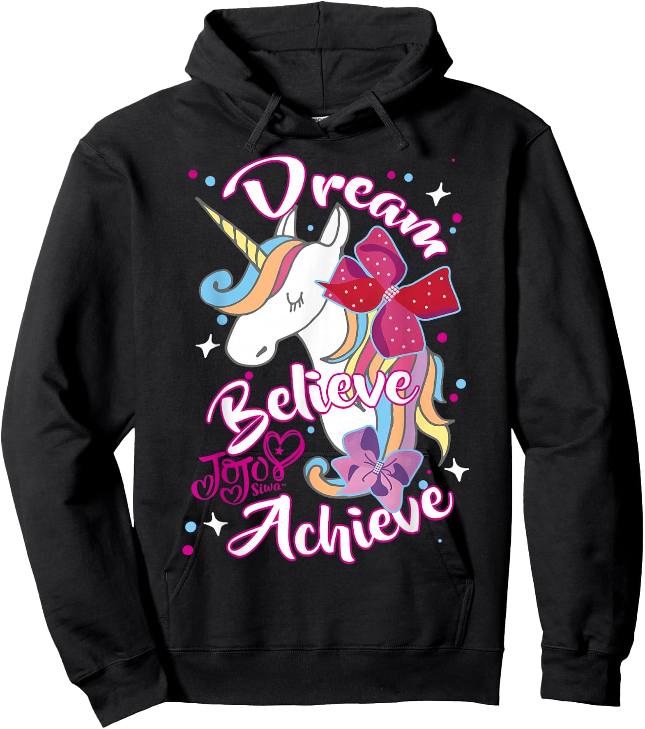 JoJo Siwa Dream Believe Achieve Unicorn Hoodie - Hoodie | Black