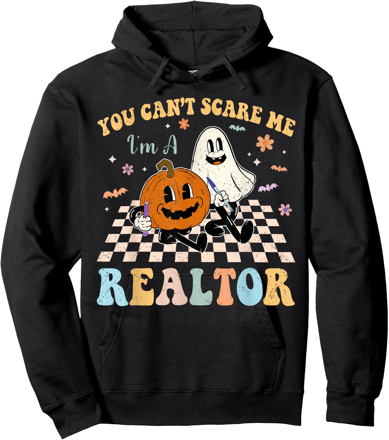 You Can't Scare Me I'm Realtor Halloween Hoodie - Hoodie | Black