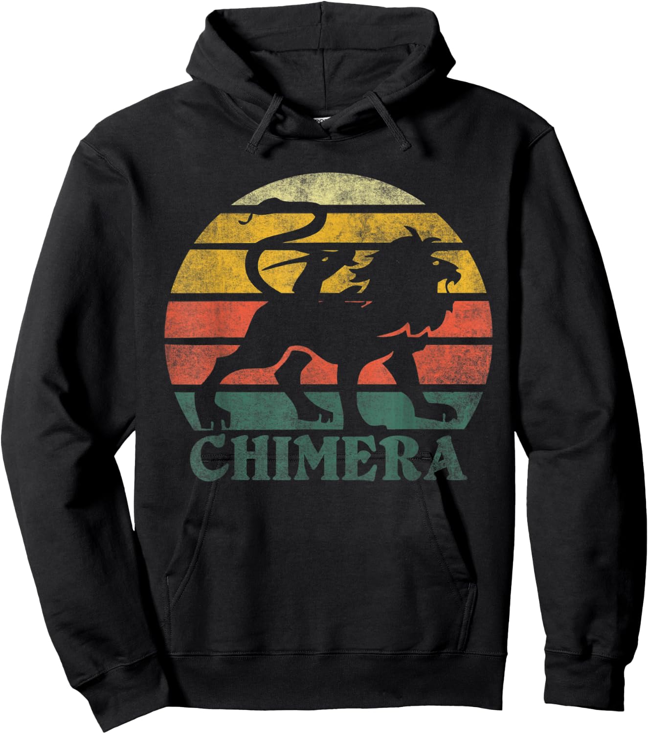 Retro Vintage Chimera Greek Mythology Graphic Hoodie - Hoodie | Black