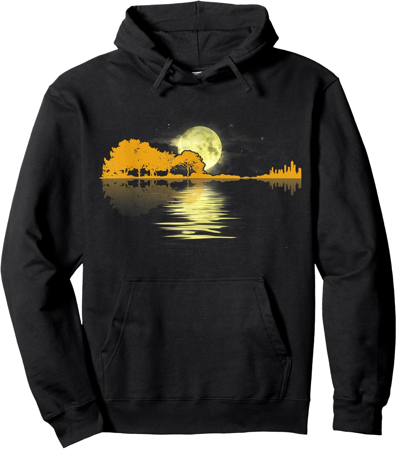 Guitar Lake Shadow Love Guitar Musician Hoodie - Hoodie | Black