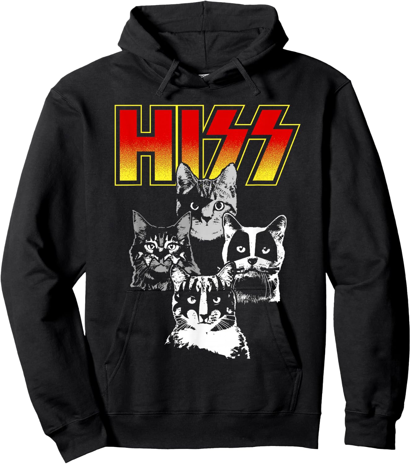 The original HISS shirt - funny cat shirt Hoodie - Hoodie | Black
