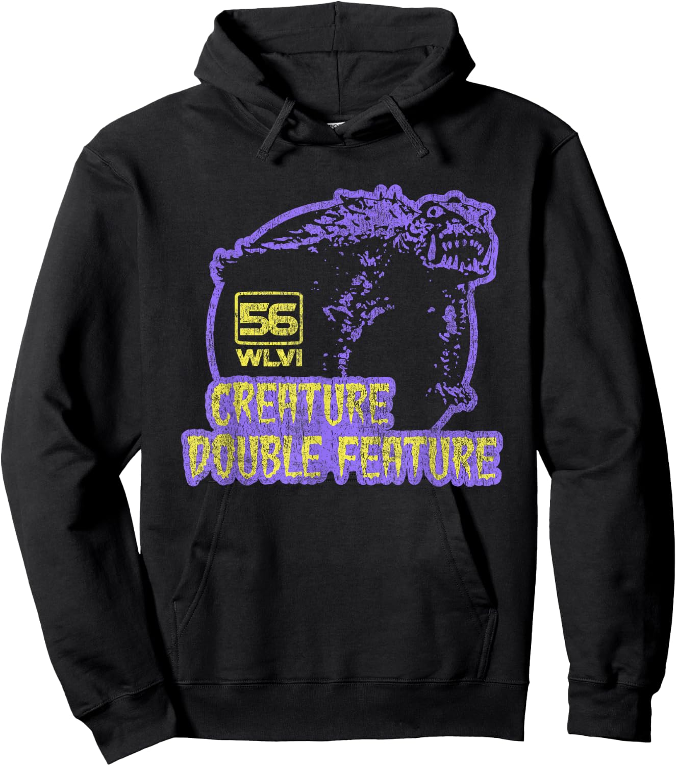 Creature Double Feature Retro 1970s Hoodie - Hoodie | Black