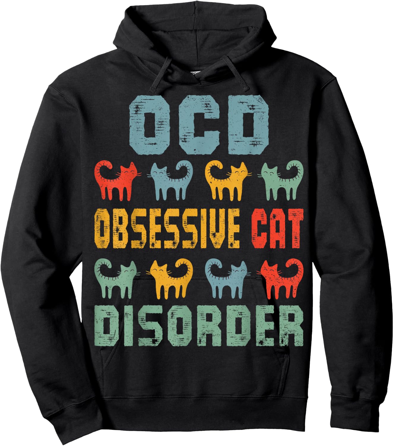 OCD Obsessive Cat Disorder Funny Cat Lover Gift Small Hoodie - Hoodie | Black