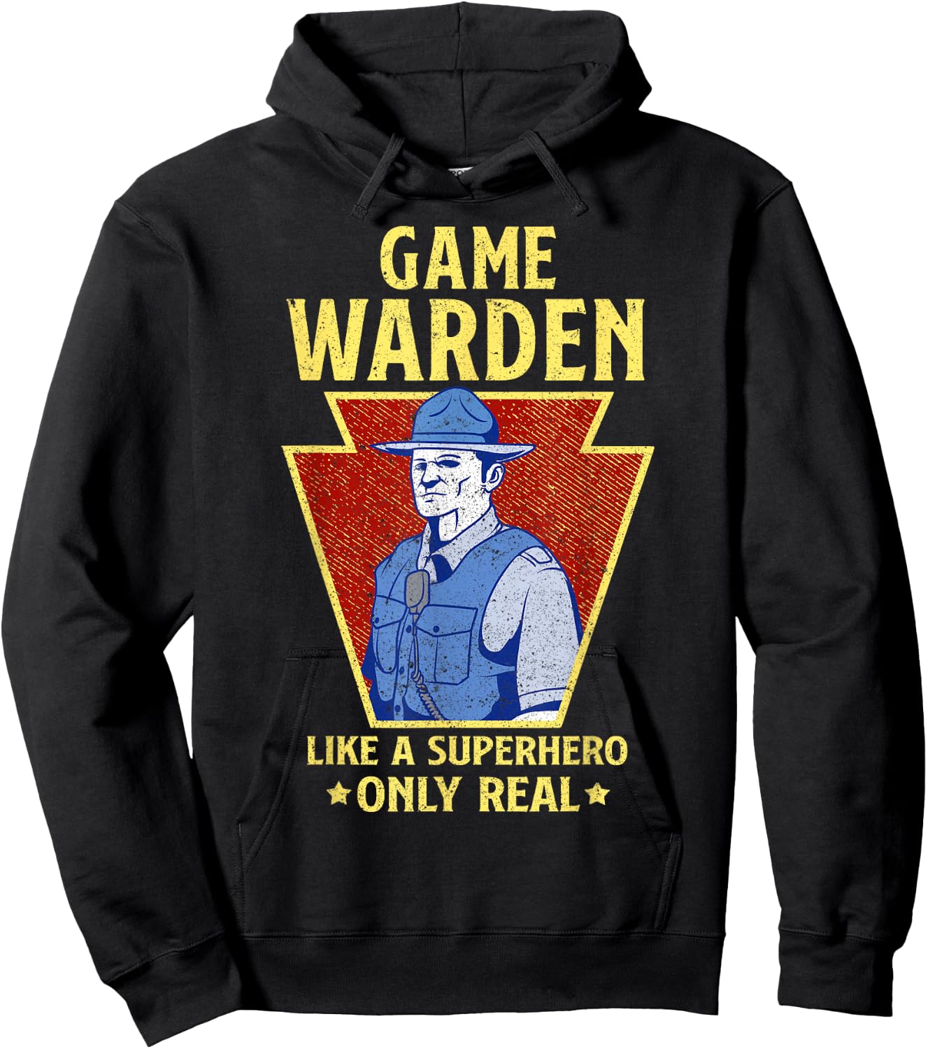 Game Warden Gifts Game Warden Like a Superhero only Real Hoodie - Hoodie | Black