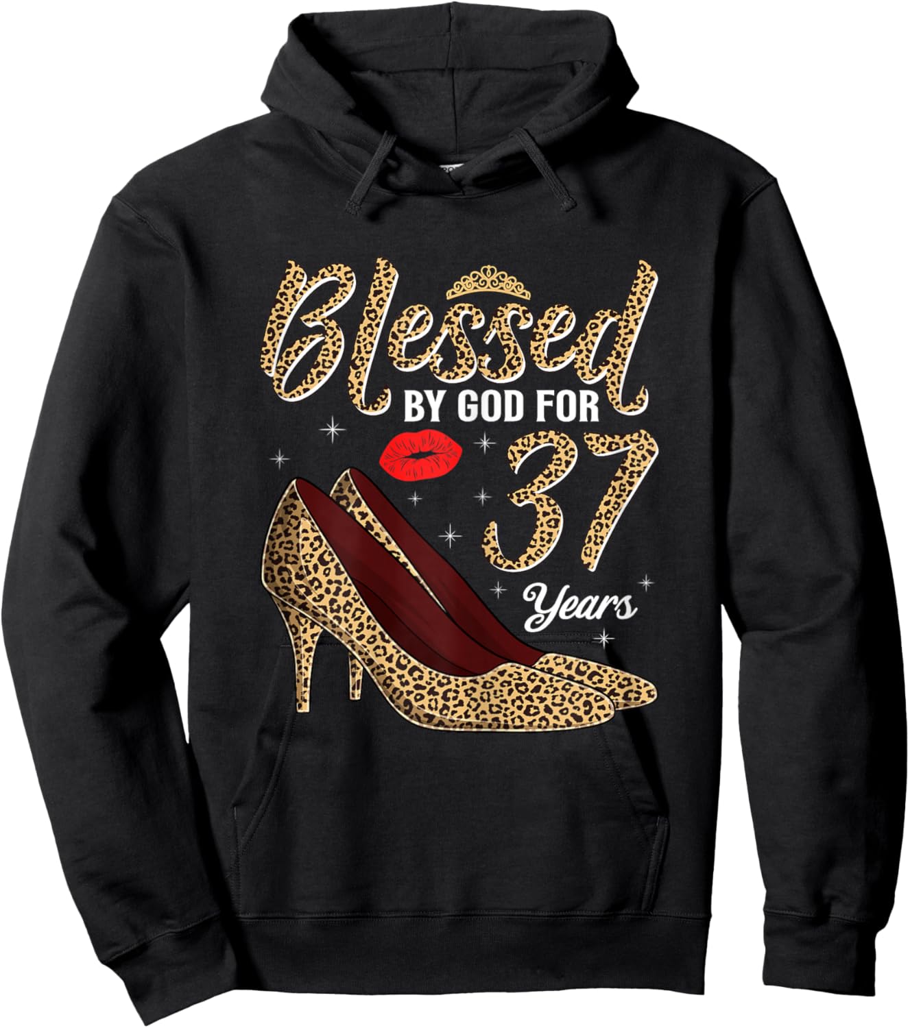 Blessed By God for 37 Years Old Ladies 37th Birthday Hoodie - Hoodie | Black
