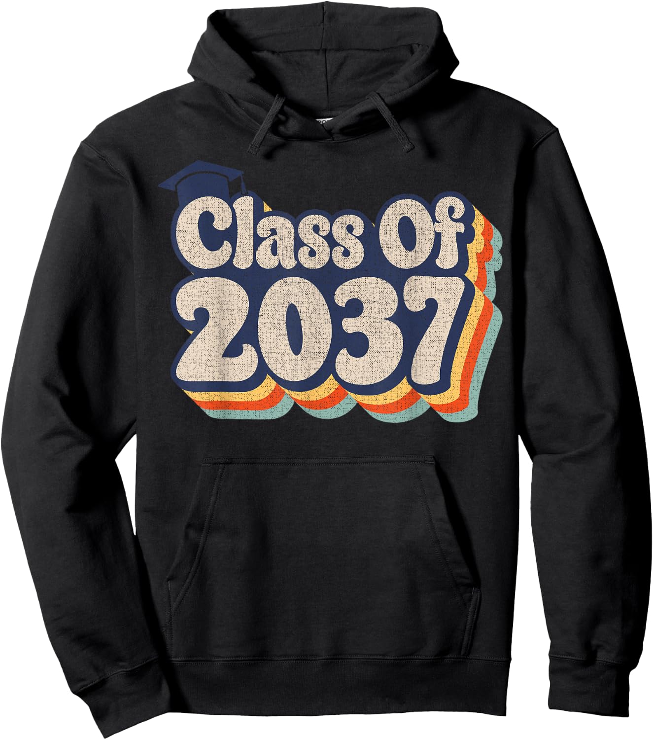 Funny Vintage Class Of 2037 Future Graduates Graduation Hoodie - Hoodie | Black