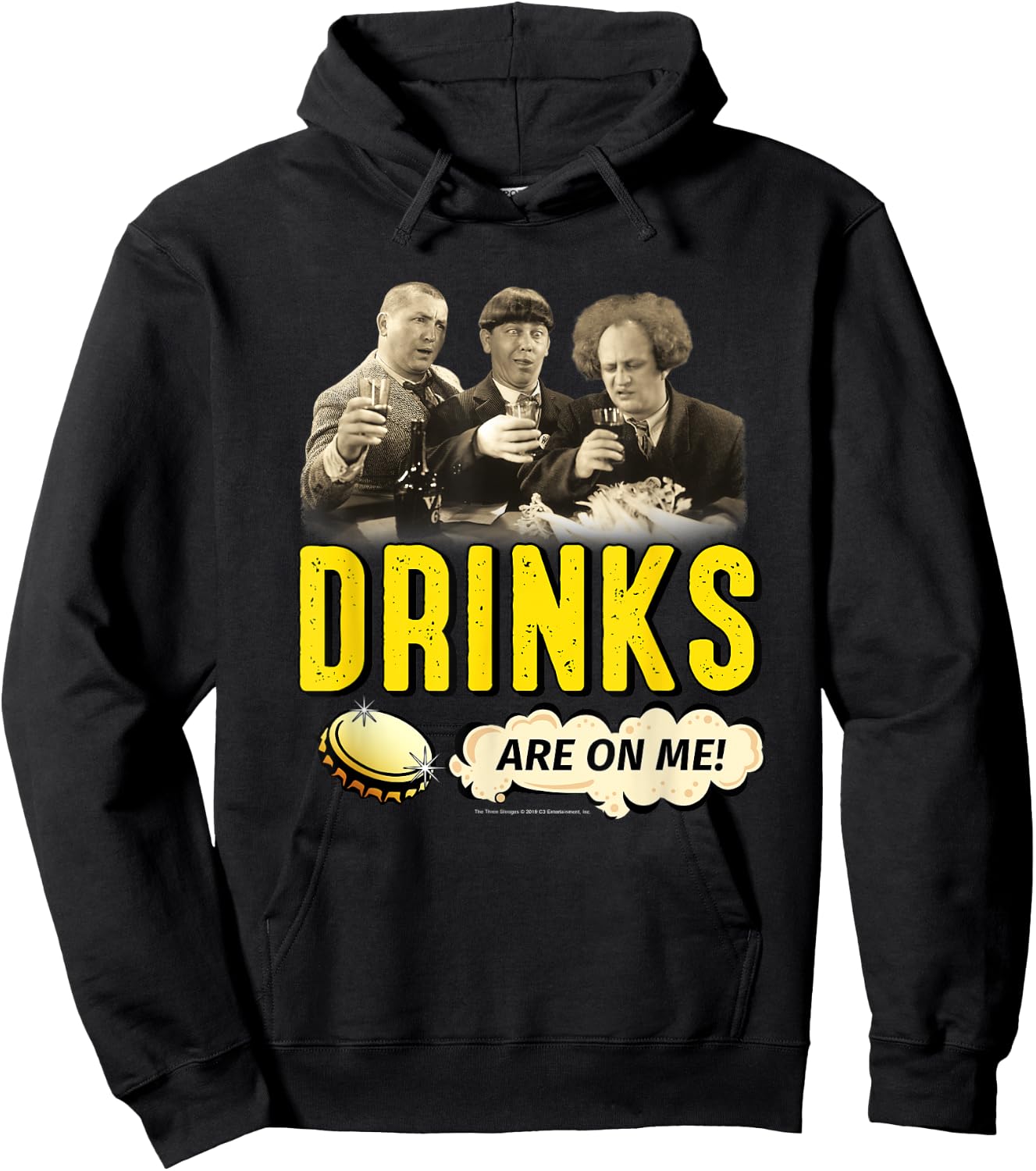 TTS- The Three Stooges: Drinks Are On Me! Hoodie - Hoodie | Black