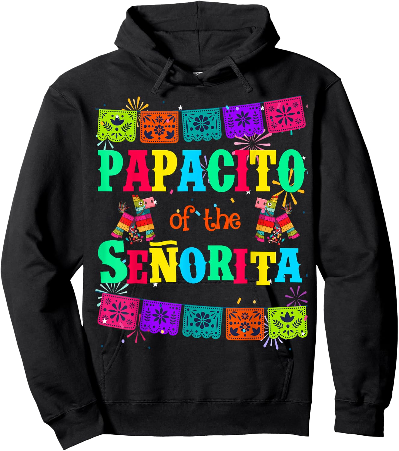 Let's Fiesta Papacito of the Senorita Mexican Birthday Hoodie - Hoodie | Black