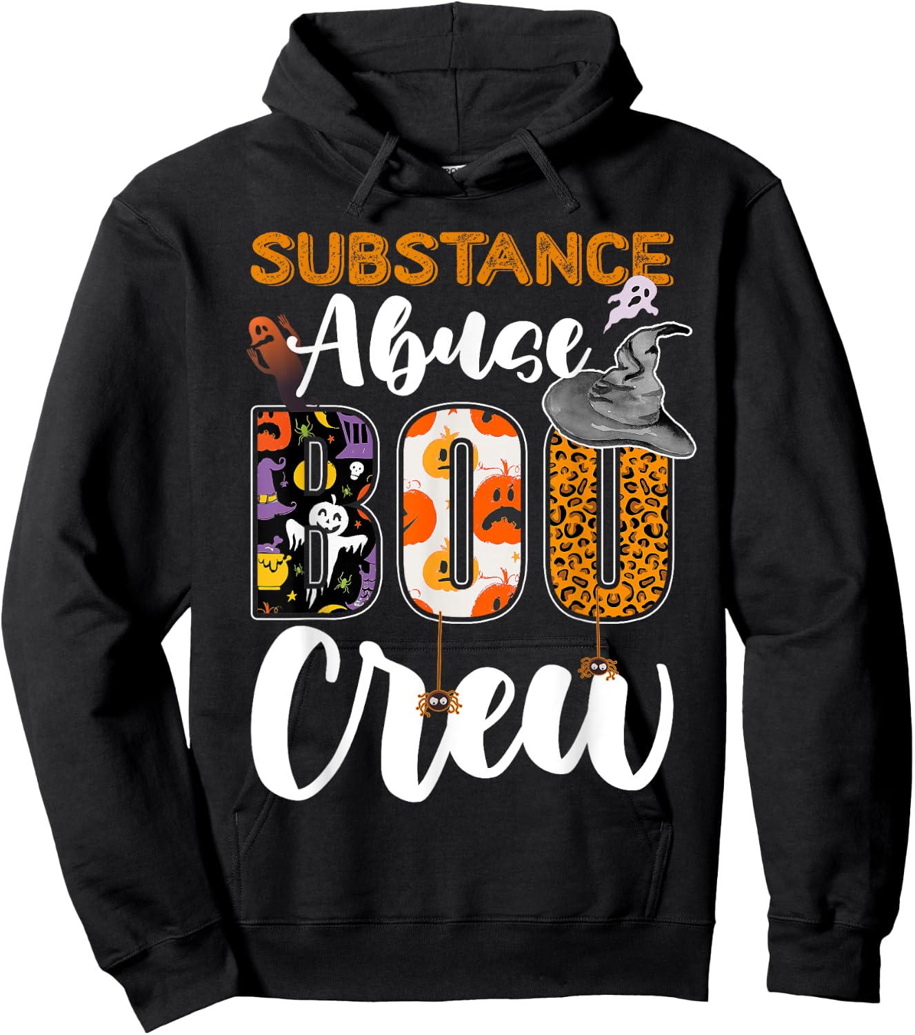 Substance Abuse Boo Crew Halloween Matching Counselor Hoodie - Hoodie | Black