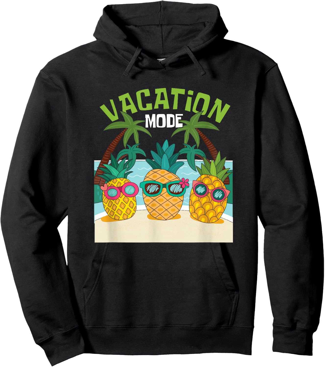 Cool Pineapple Summer Holiday Beach Swimming Party Theme Hoodie - Hoodie | Black