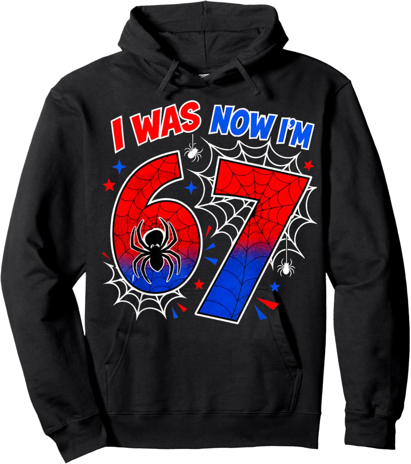 I was 6 Now I'm 7 7th Birthday Boys Girls Spider Web Hoodie - Hoodie | Black
