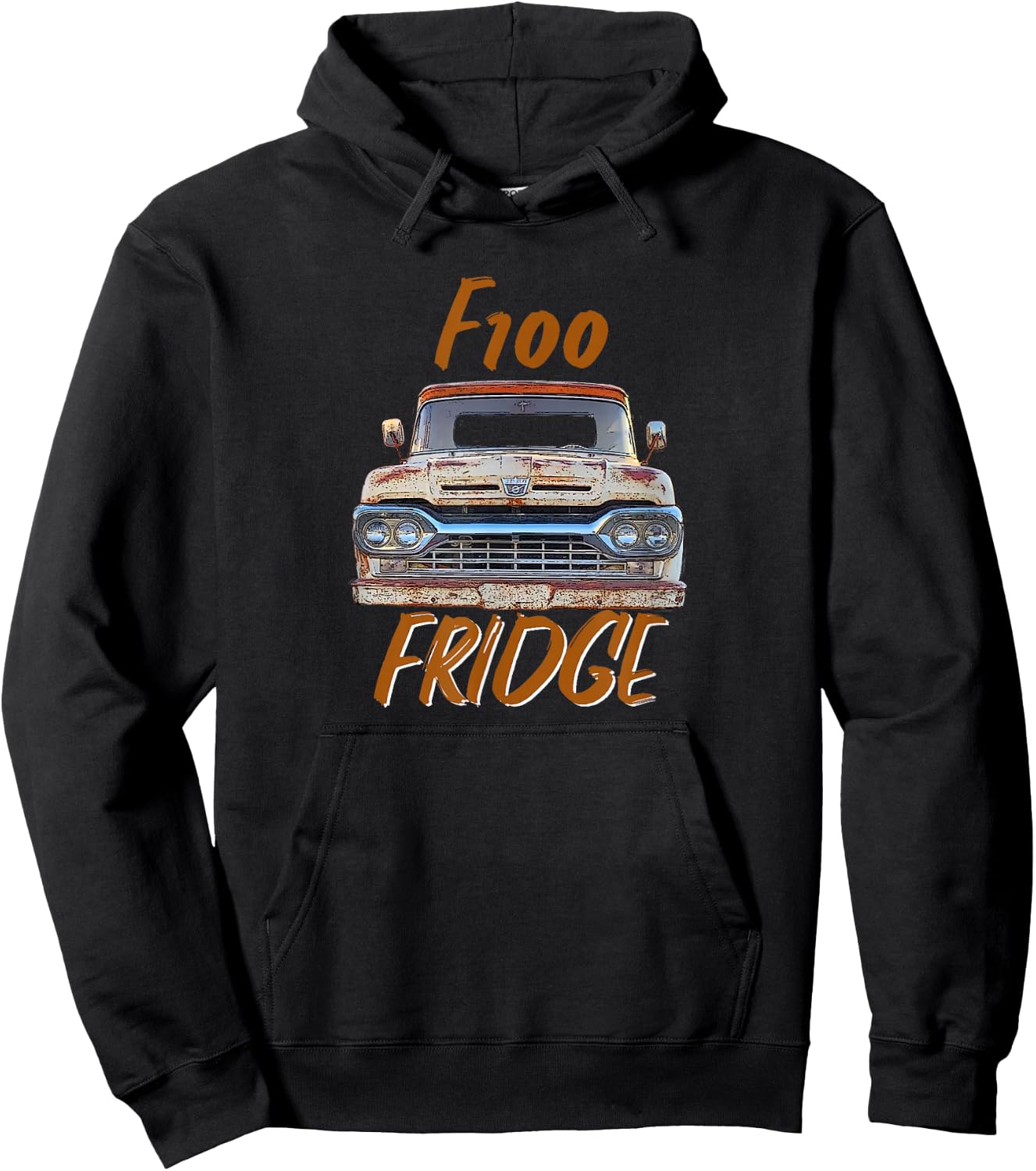 F100 Fridge Truck Graphic Gift Hoodie - Hoodie | Black