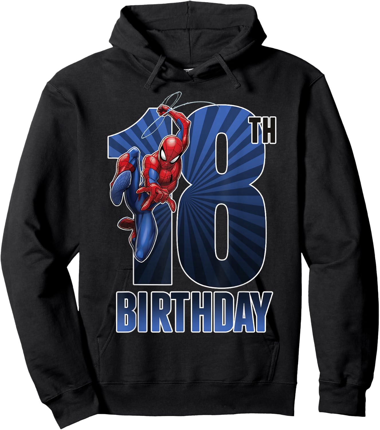 Marvel Spider-Man Swinging 18th Birthday Graphic Hoodie - Hoodie | Black