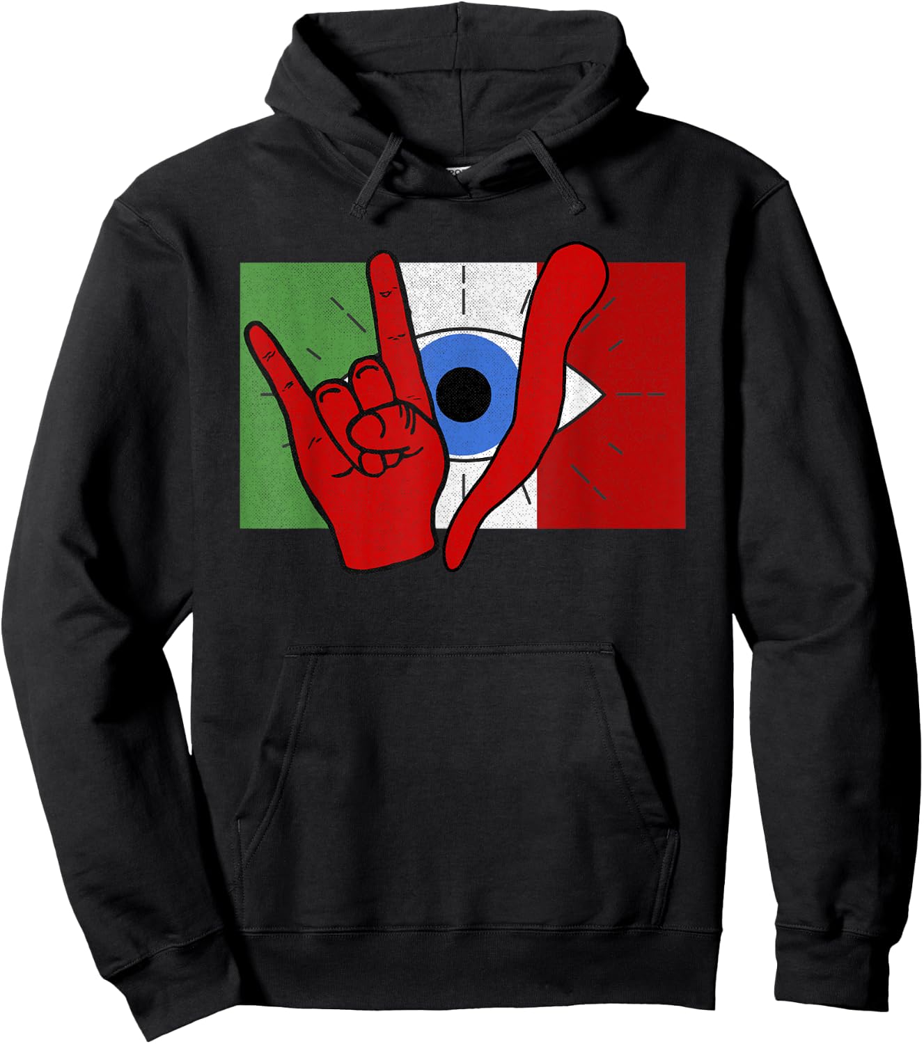 Italian Evil Eye il Malocchio Maloik Malocchio Italy Hoodie - Hoodie | Black