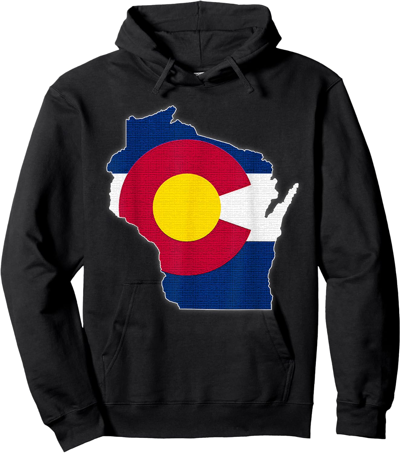 WISCONSIN STATE MAP COLORADO CO Flag Roots Men Women Gift Hoodie - Hoodie | Black
