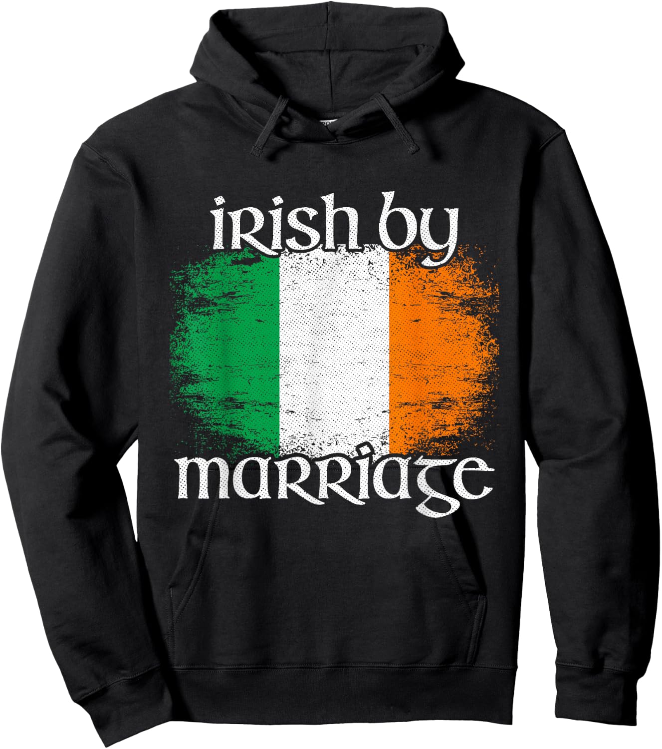 Irish By Marriage Shirt, Vintage Irish Flag Hoodie - Hoodie | Black