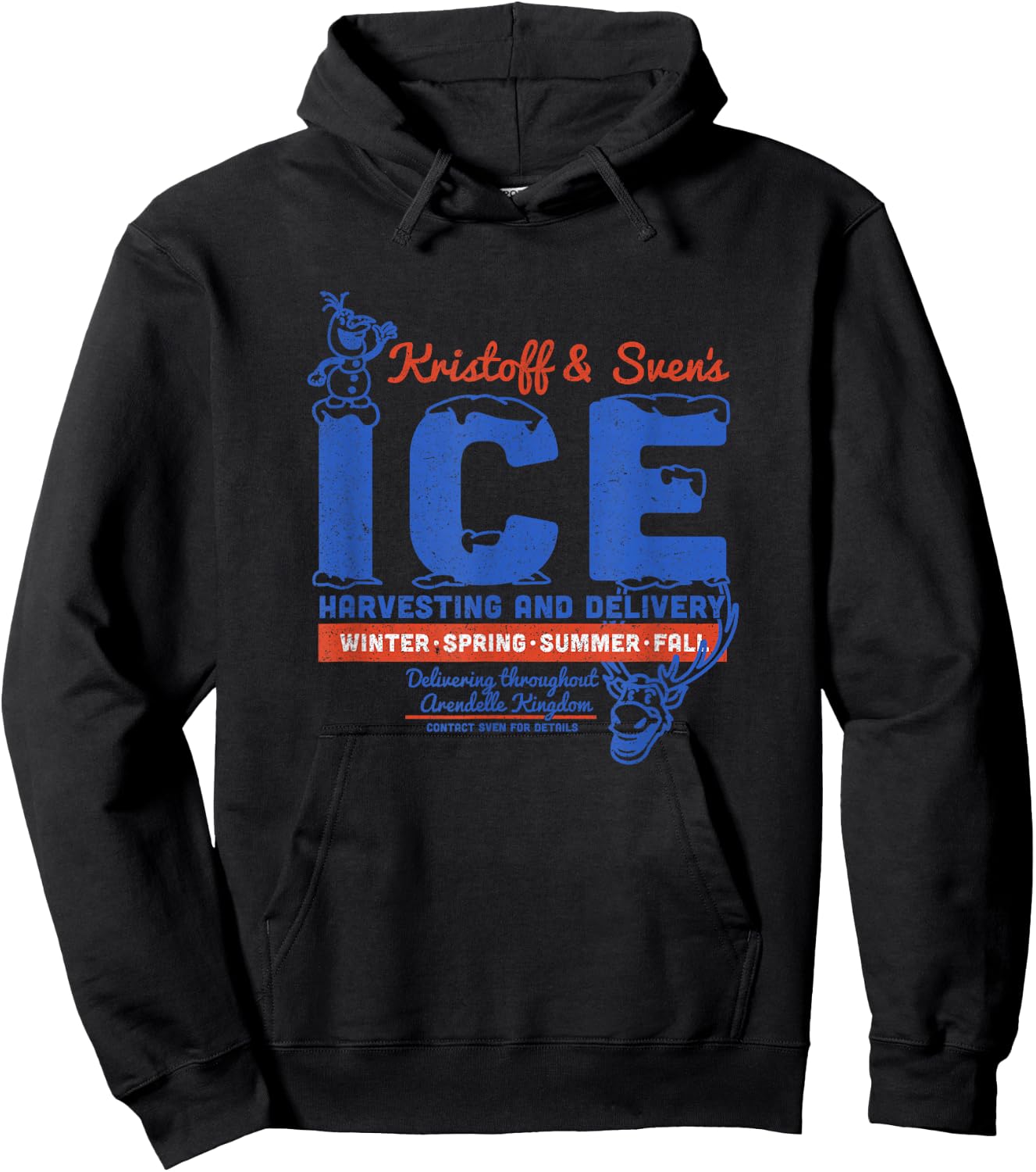 Disney Frozen Kristoff & Sven's Ice Harvesting and Delivery Hoodie - Hoodie | Black