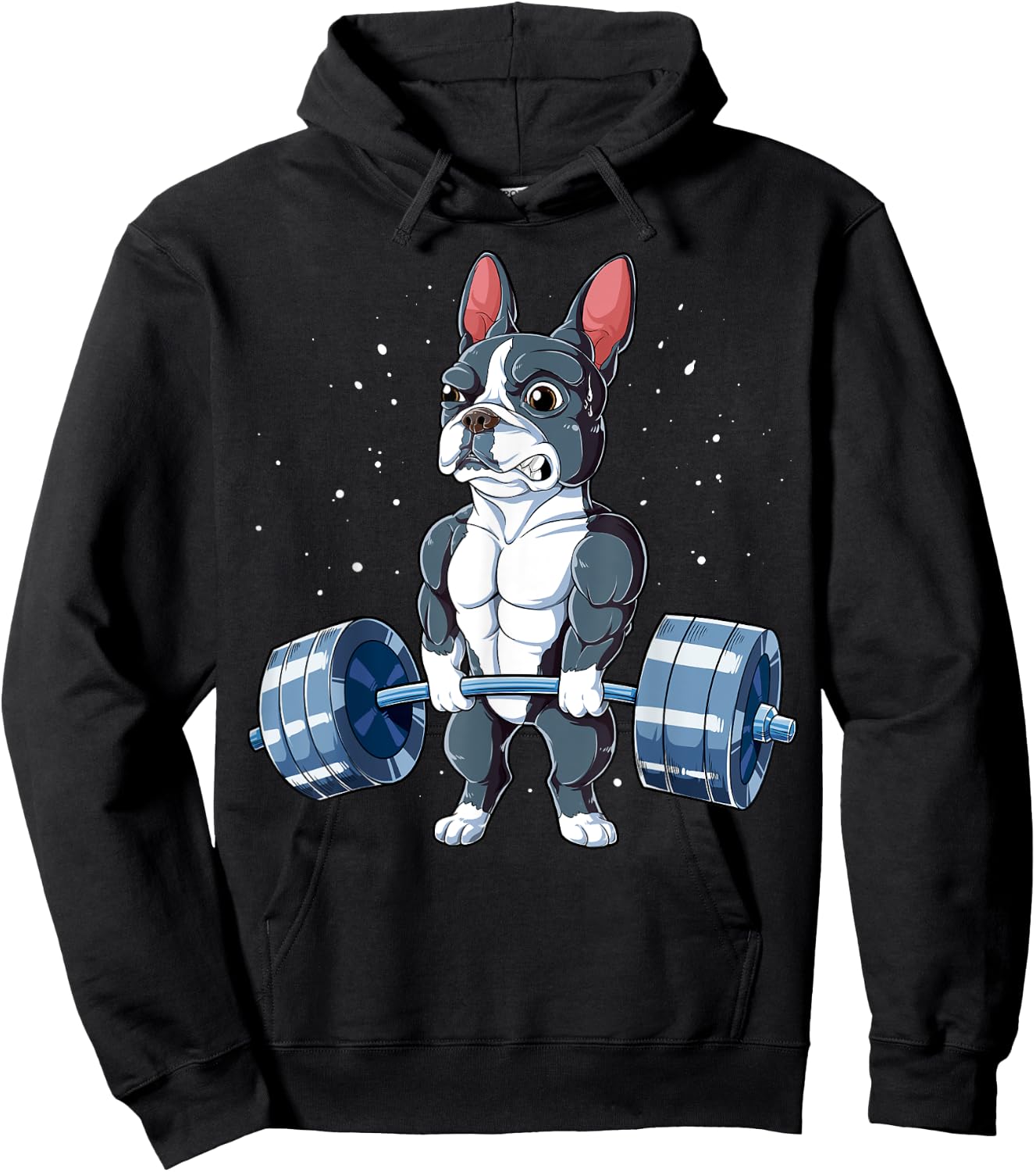 Boston Terrier Weightlifting Funny Deadlift Men Fitness Gym Hoodie - Hoodie | Black