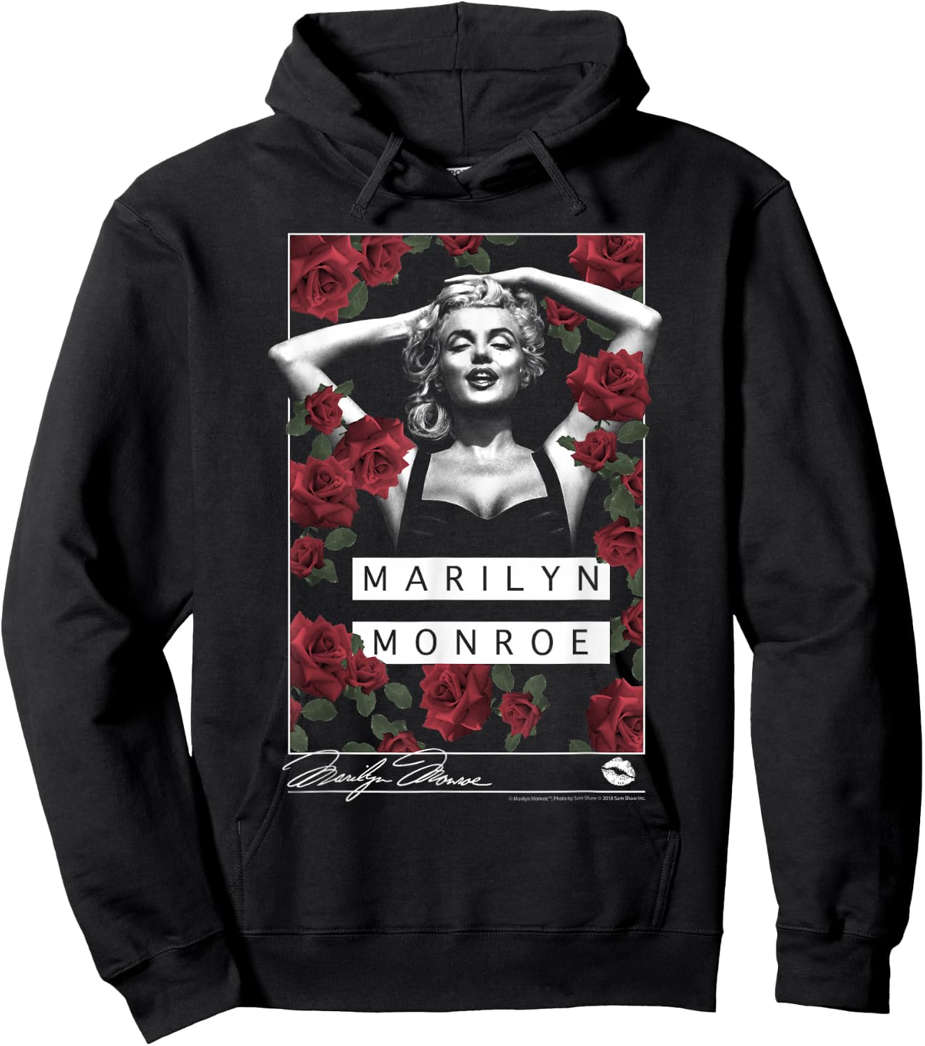 Marilyn Monroe rose garden silhouette Hoodie - Hoodie | Black