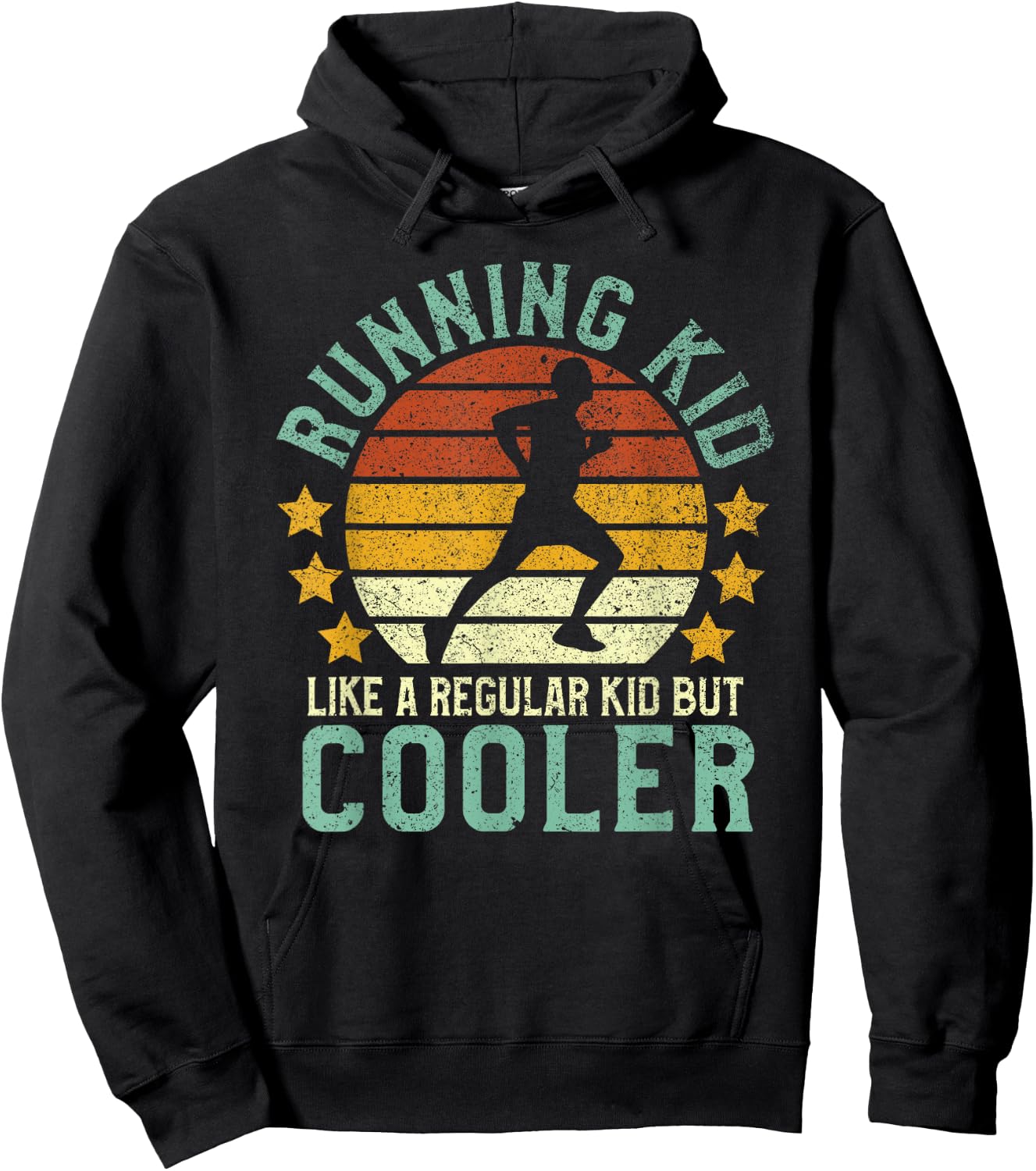 Running Kid | Funny Track and Field Runner & Run Lover Gift Hoodie - Hoodie | Black