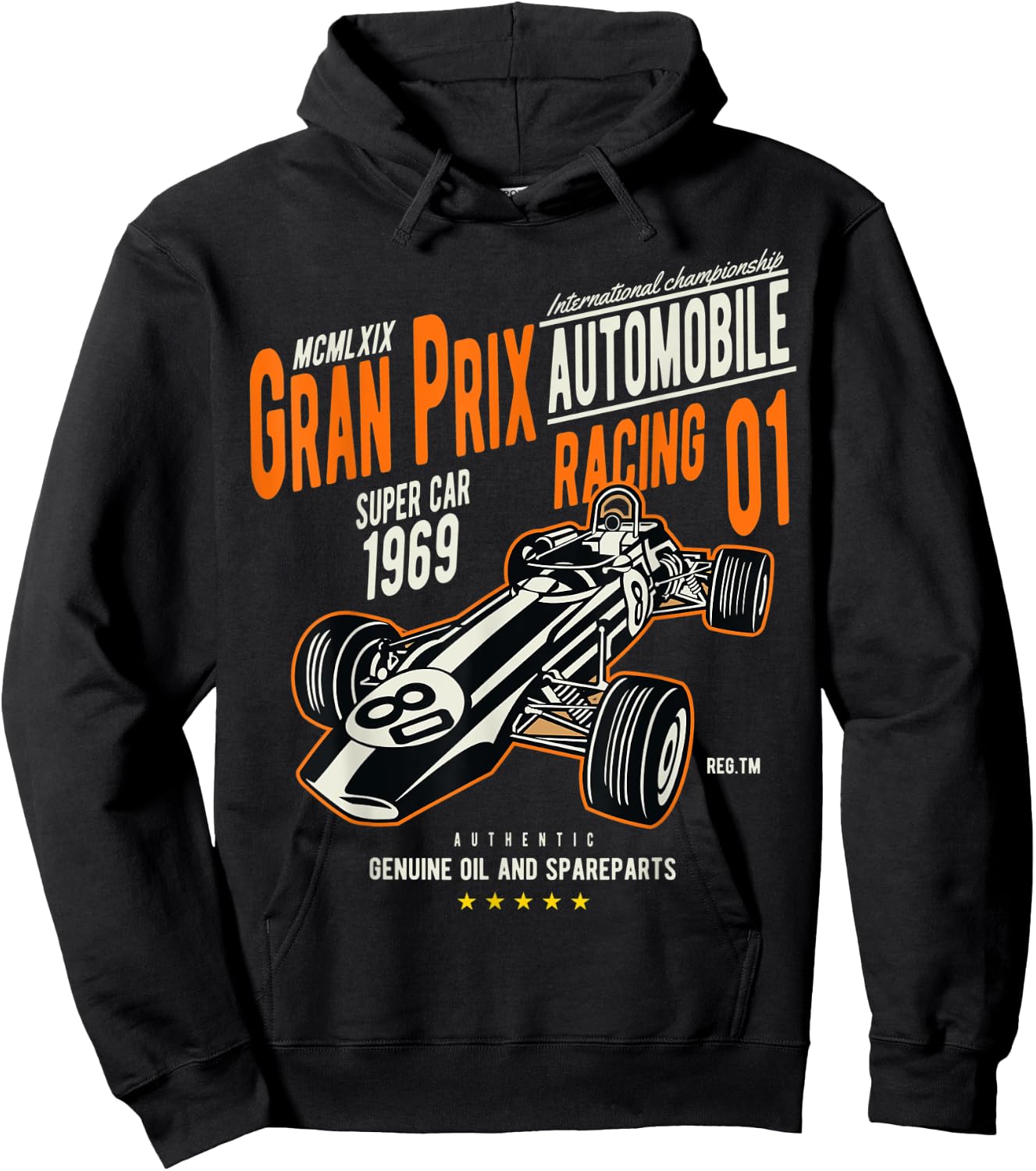 Vintage Car Racing Shirt Gran Prix 60s Auto Lovers Gift Hoodie - Hoodie | Black