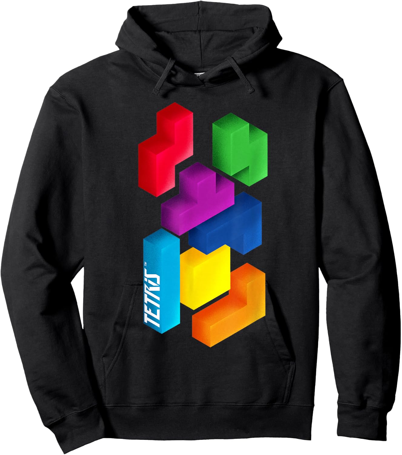Tetris 3D Tetriminos Hoodie - Hoodie | Black