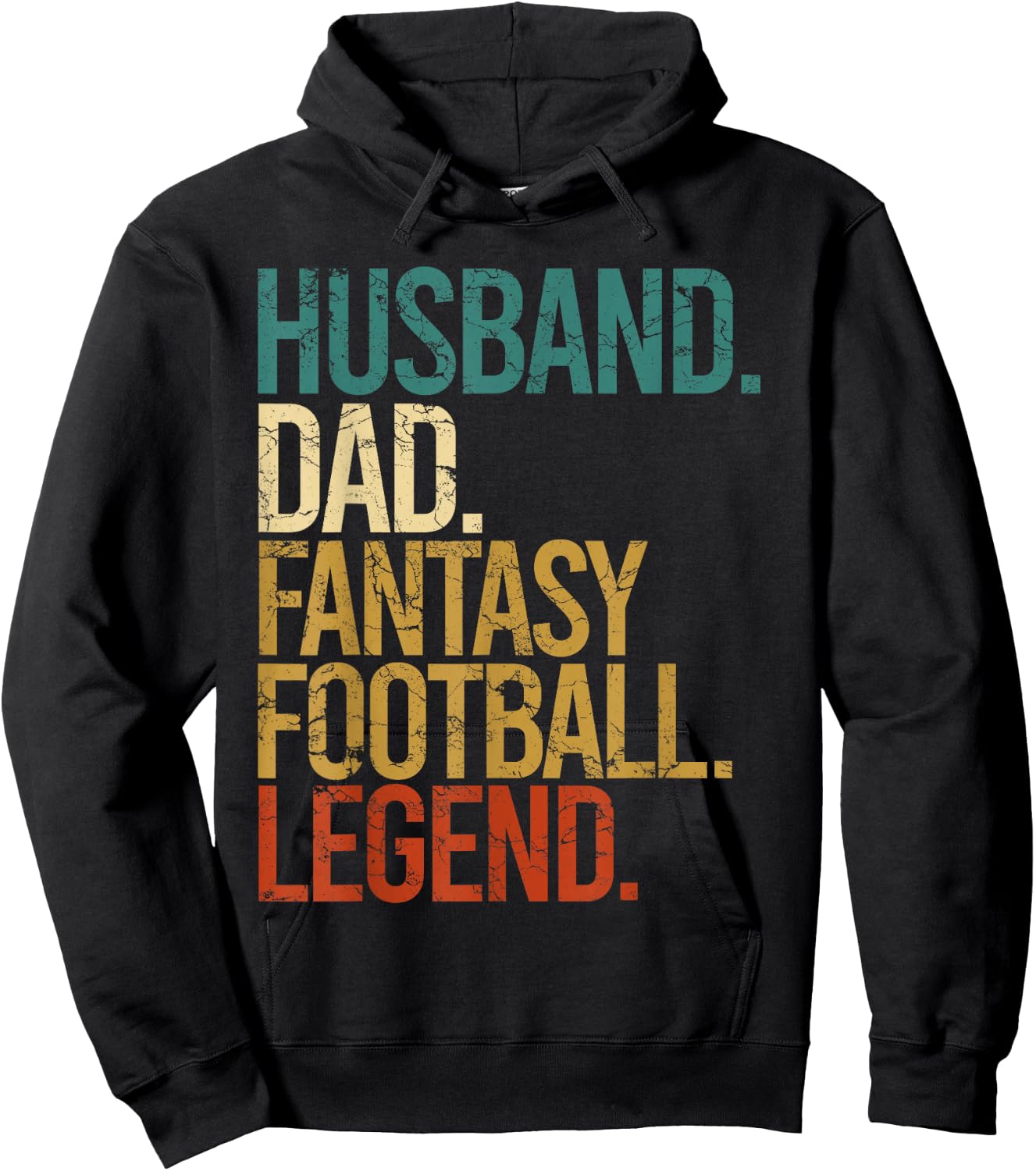 Husband Dad Fantasy Football Legend Funny Men Retro DIY Gift Hoodie - Hoodie | Black