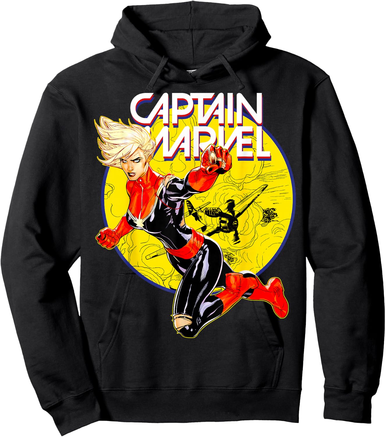 Marvel Captain Marvel Earth's Mightiest Hero Graphic Hoodie - Hoodie | Black