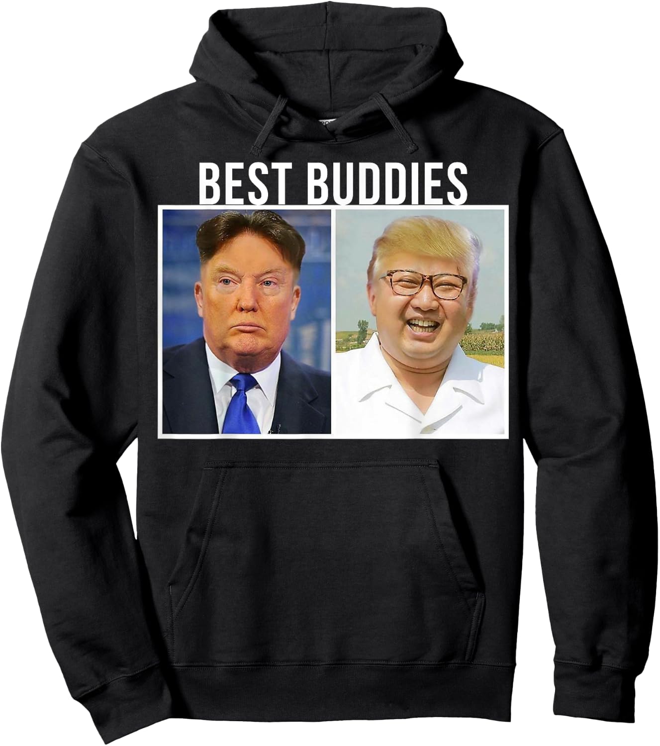 Best Buddies Face Swap Funny Donald Trump and Kim Jung Un Hoodie - Hoodie | Black