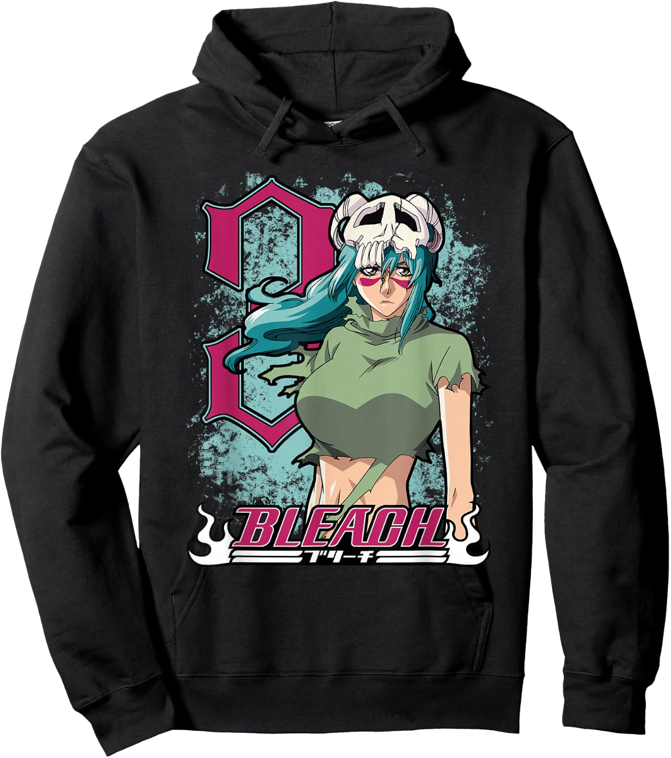 Bleach Neliel 3 with Splatter and Logo Anime Hoodie - Hoodie | Black