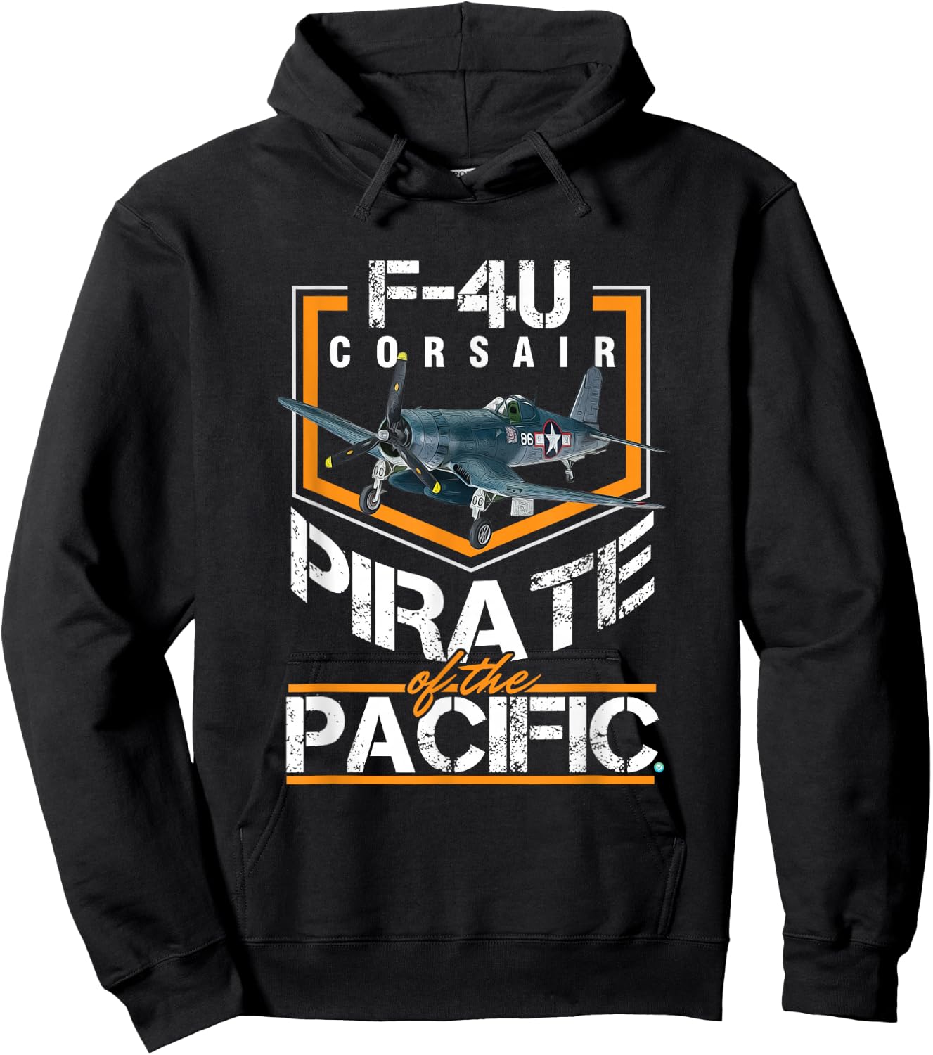 WW2 Plane F4U Corsair Pirate of the Pacific Shirt Gift Hoodie - Hoodie | Black