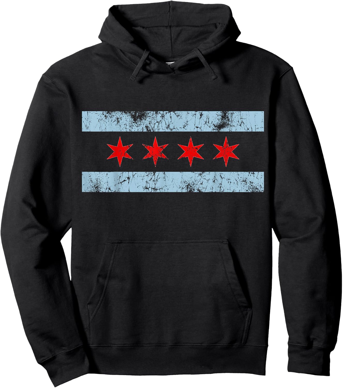 Vintage Flag of Chicago Hoodie - Hoodie | Black