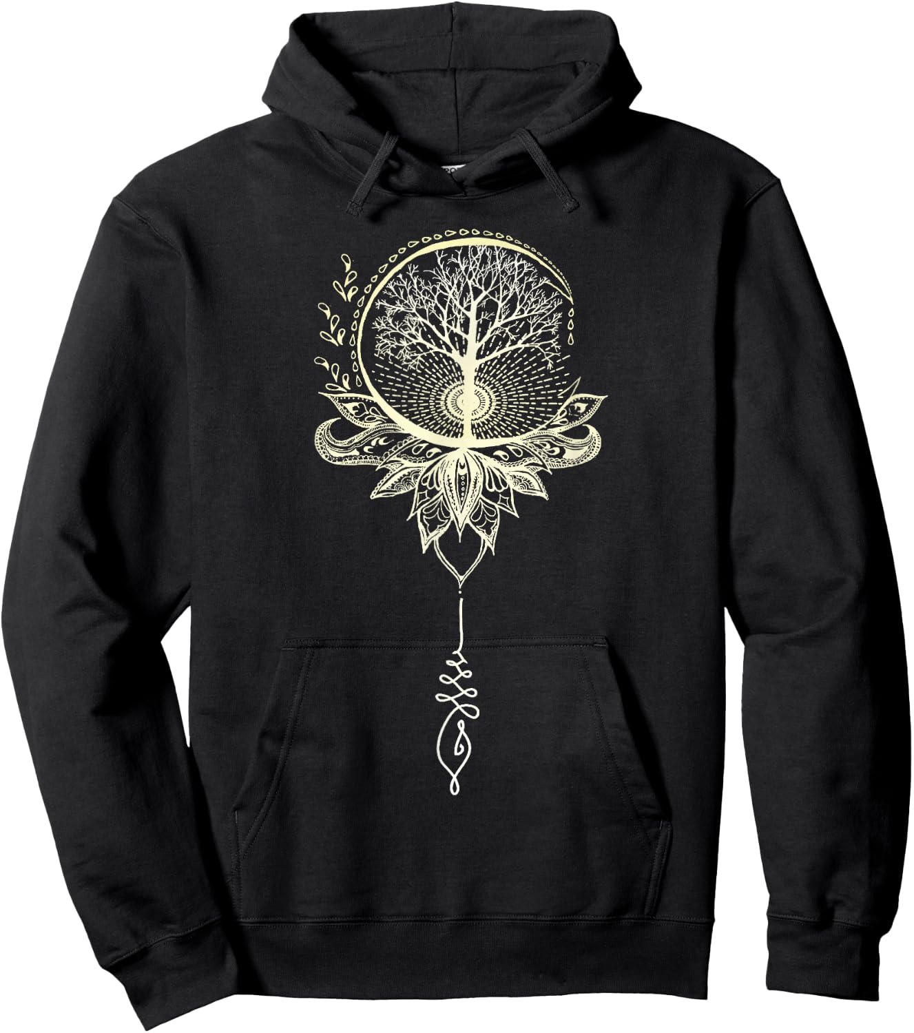 Mandala Lotus Unalome Tree of Life Small Hoodie - Hoodie | Black