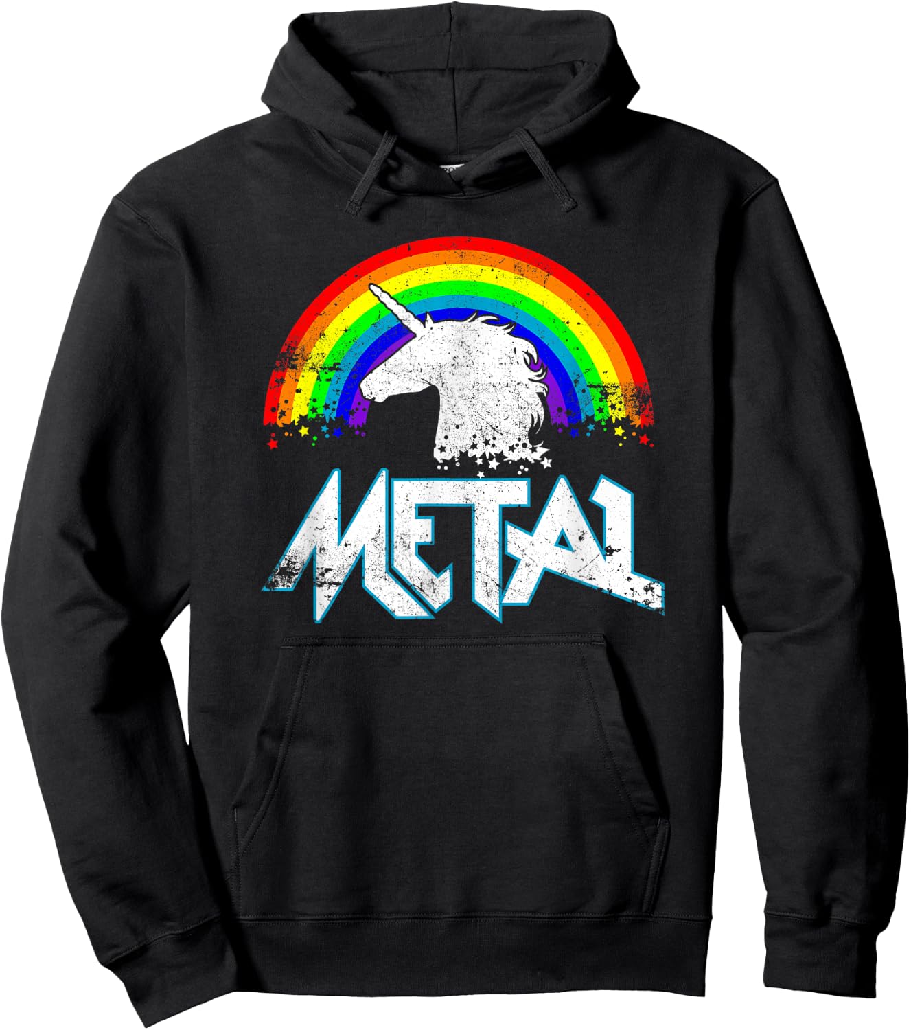 Metal Unicorn Funny Rocker Music Band Festival T Shirt Gift Hoodie - Hoodie | Black