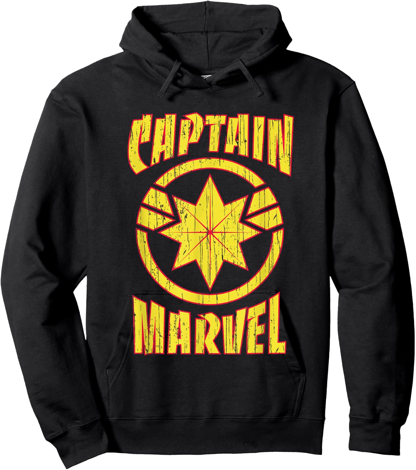 Marvel Captain Marvel Distressed 90s Logo Hoodie - Hoodie | Black