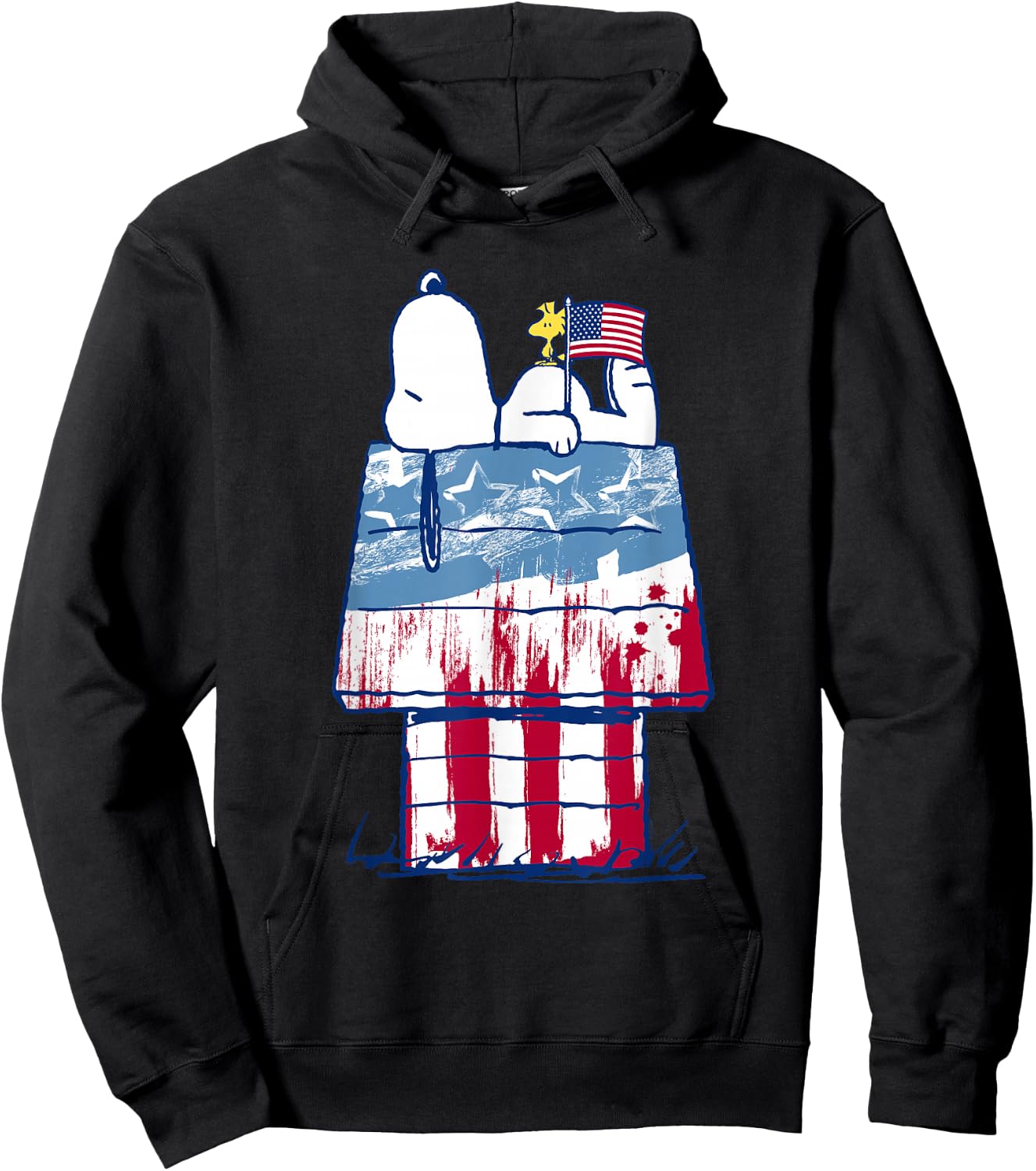 Peanuts USA Wood House Snoopy Hoodie - Hoodie | Black