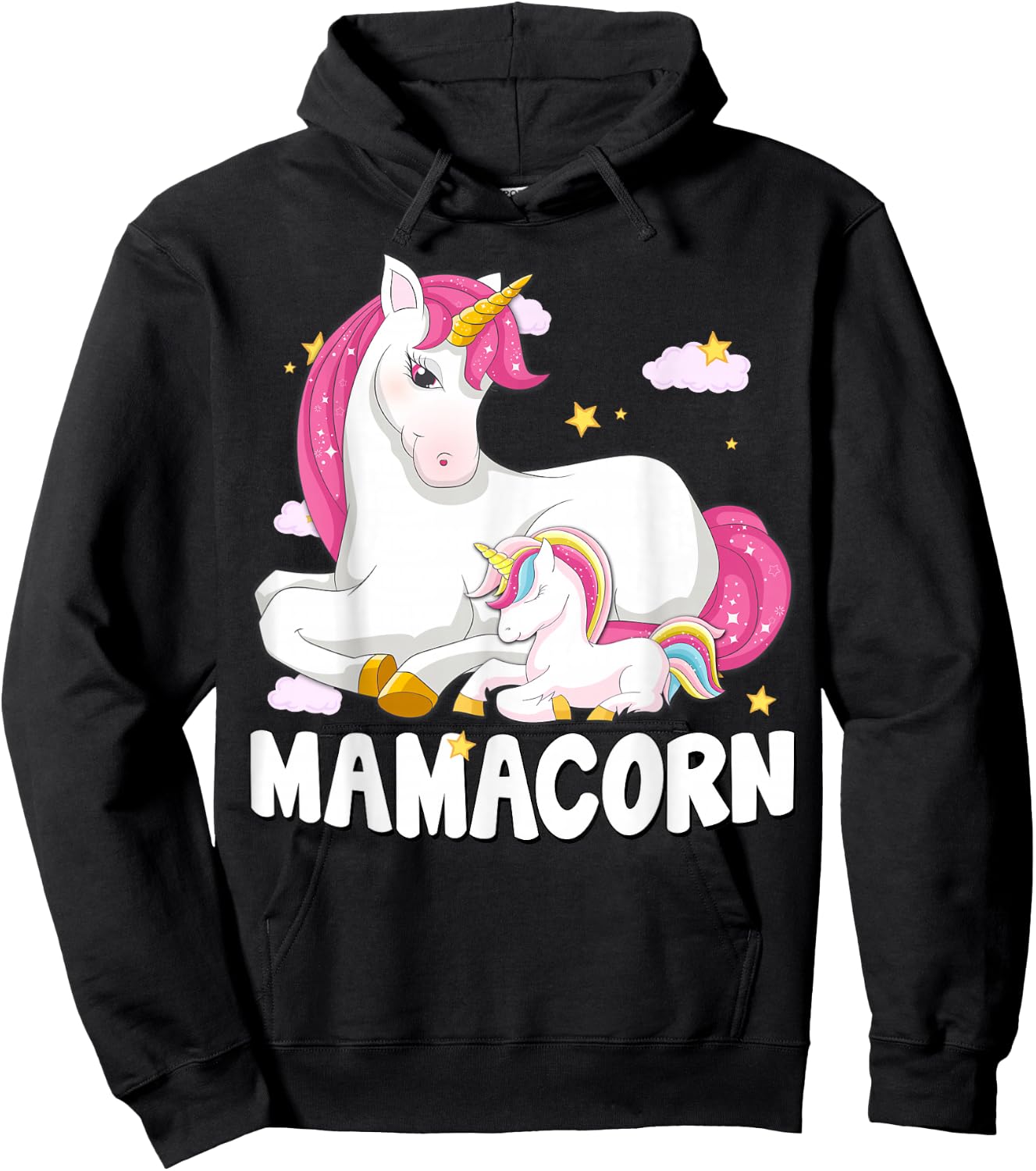 Mamacorn Shirt Unicorn New Mom Baby Mommy Mother Gift Hoodie - Hoodie | Black
