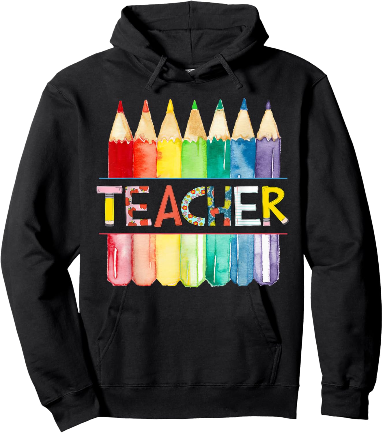 Colorful Teacher Appreciation Gift Hoodie - Hoodie | Black