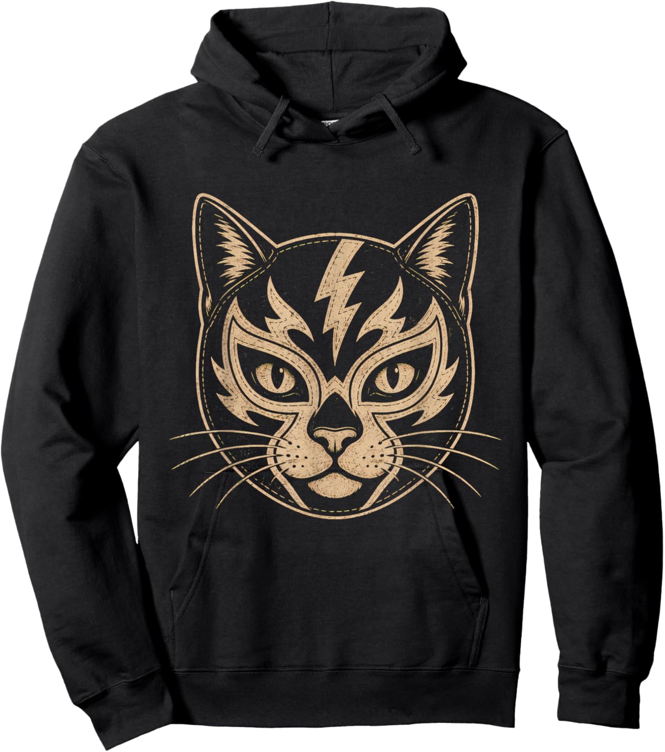 Lucha Libre Cat Mexican Wrestling Mask El Gato Luchador Hoodie - Hoodie | Black