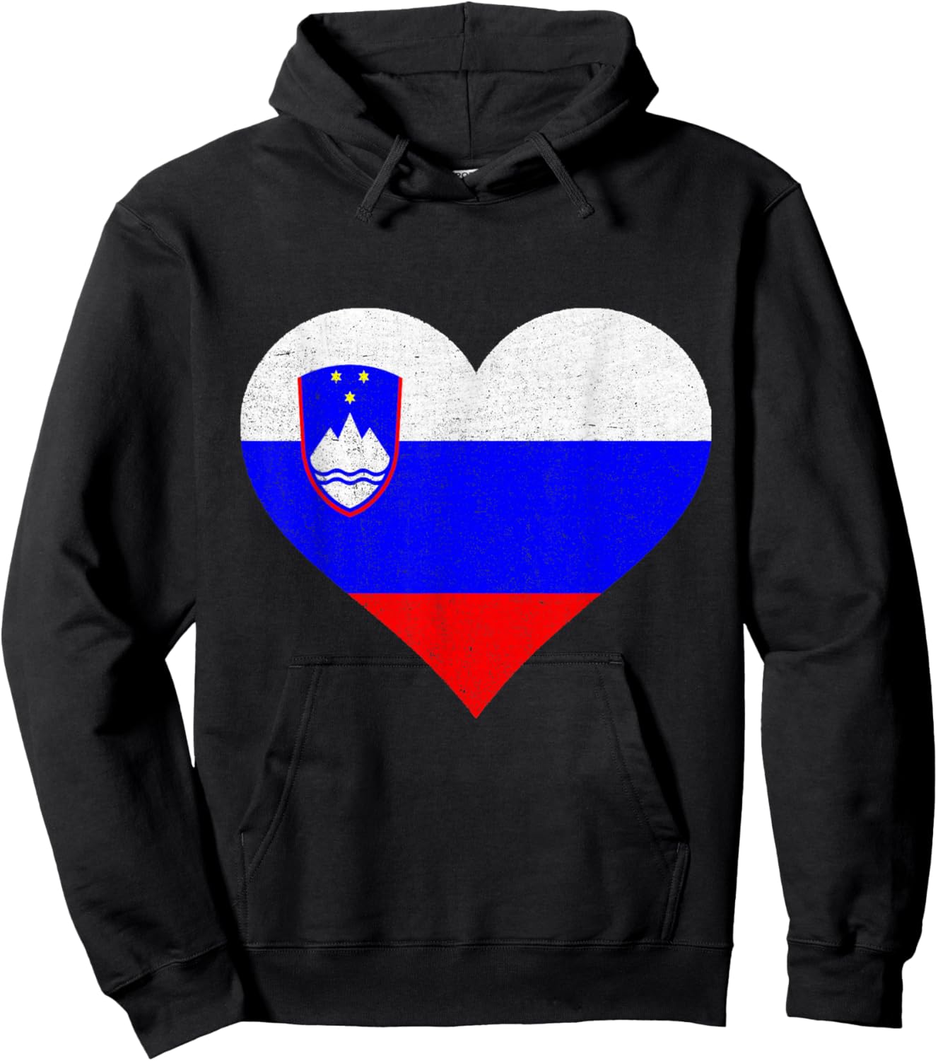 Slovenia Flag Slovenian Pride Heart Vintage Slovenian Roots Hoodie - Hoodie | Black