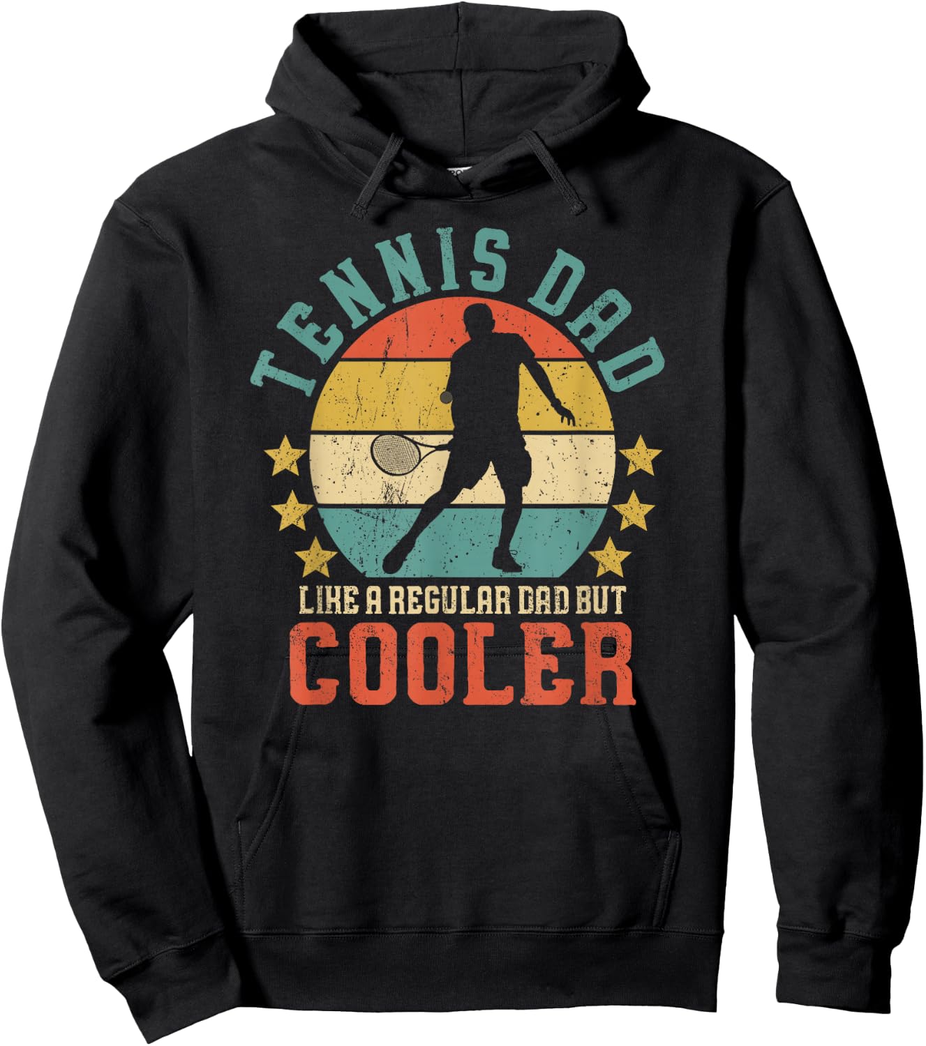 Tennis Dad Vintage Tennis Player Father's Day Hoodie - Hoodie | Black