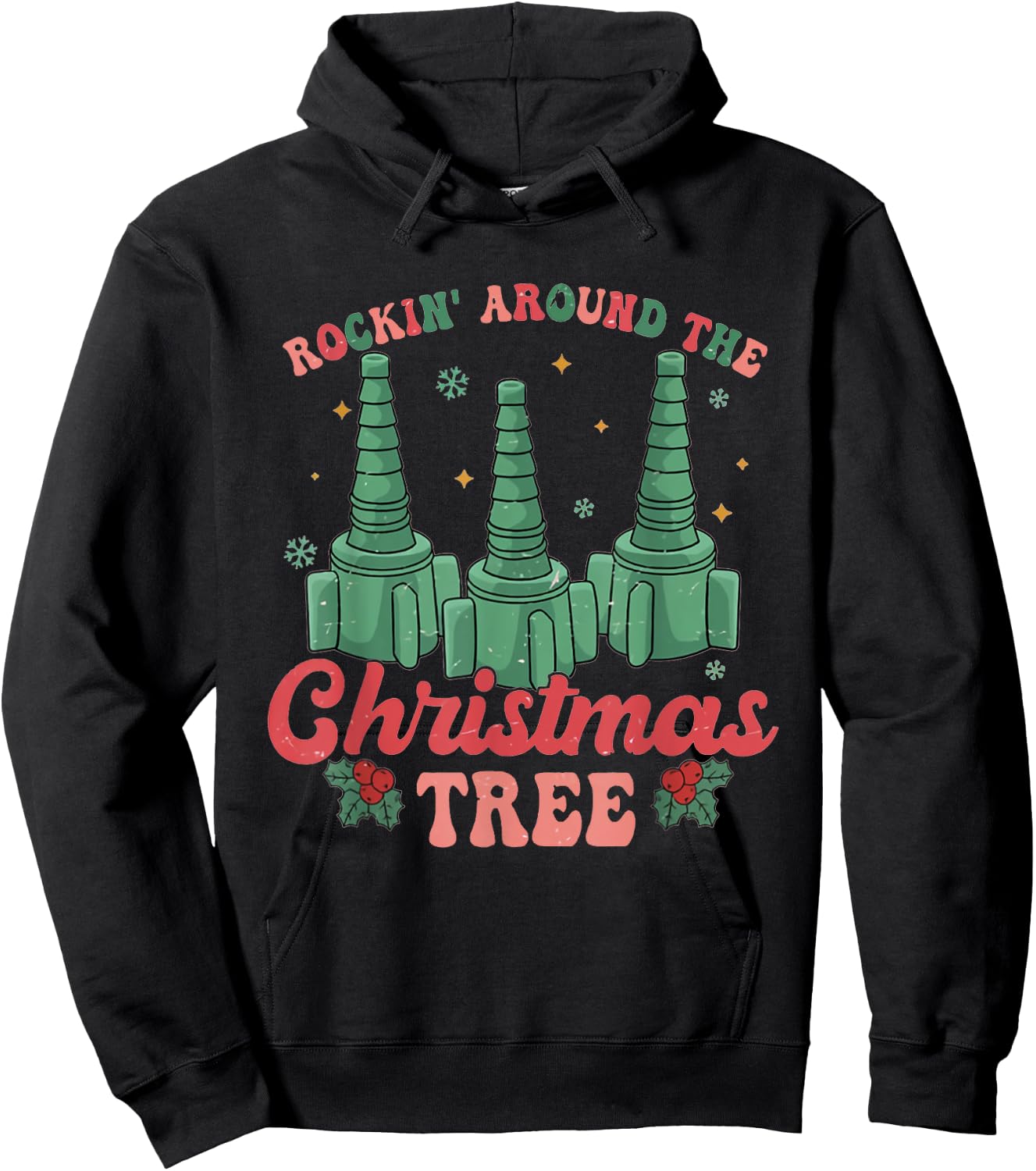 Rockin' Around The Christmas Tree Respiratory Therapist RT Hoodie - Hoodie | Black