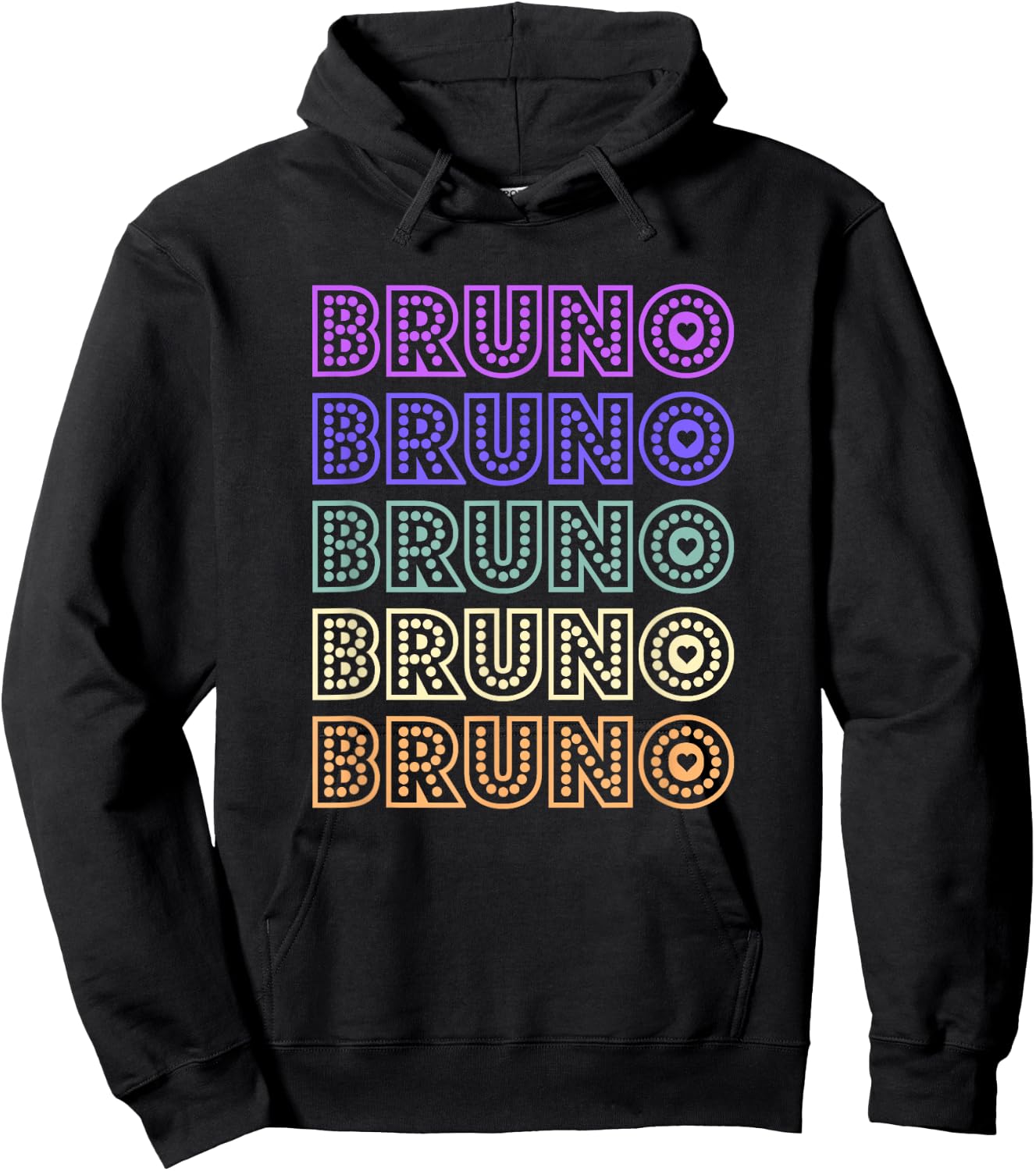 Love Heart Bruno Retro Style Bruno Lover Heart Shirt Hoodie - Hoodie | Black