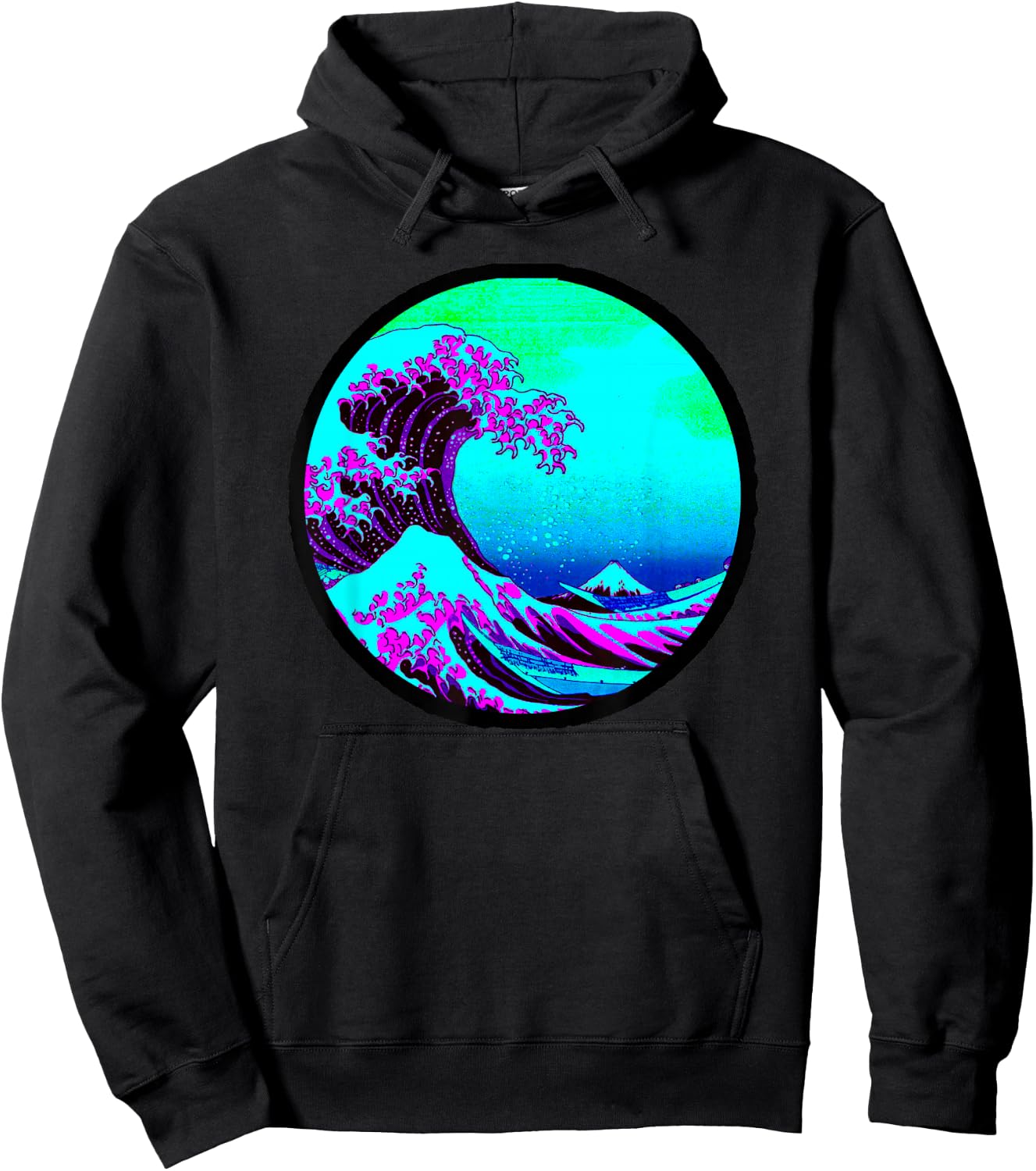 Wave of Kanagawa Japanese Retro Print Ukiyo-e Artist Hokusai Hoodie - Hoodie | Black