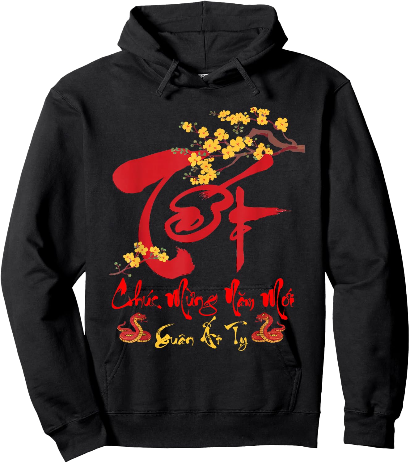 Vietnamese New Year 2025 Chuc Mung Nam Moi Tet At Ty 2025 Hoodie - Hoodie | Black
